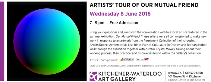 Our Mutual Friend Artist Tour at Kitchener-Waterloo Art Gallery
